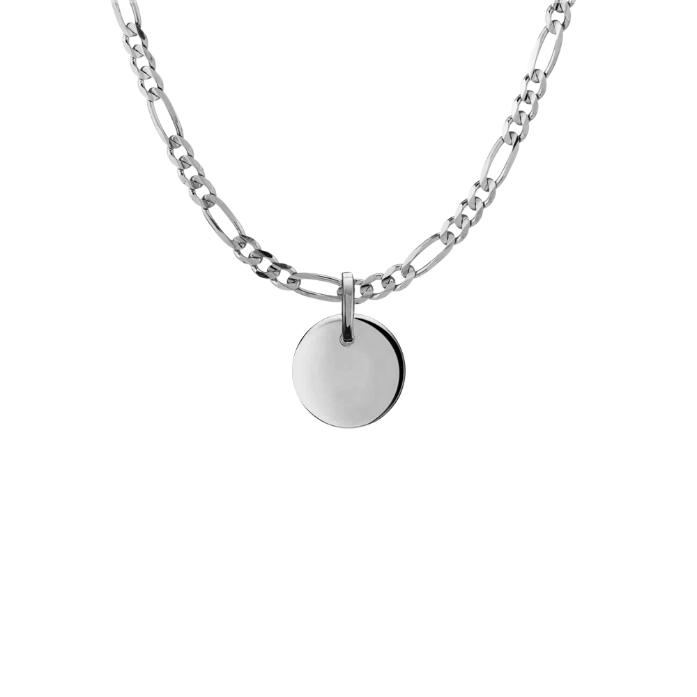 Erté Coin and Figarro Chain in Silver - Roro Arabia - Necklaces