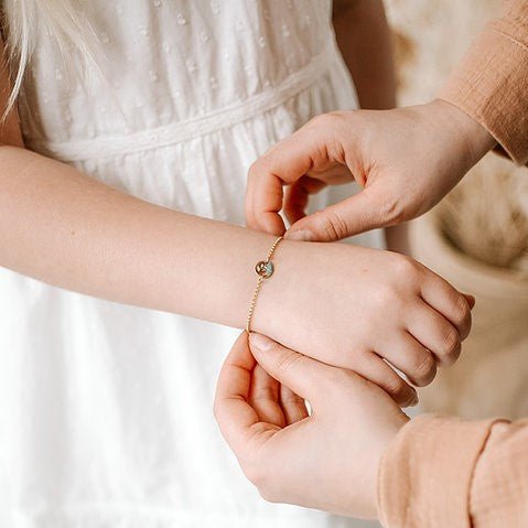 Halo Bracelet in 14k Gold for Babies and Kids - Roro Arabia -