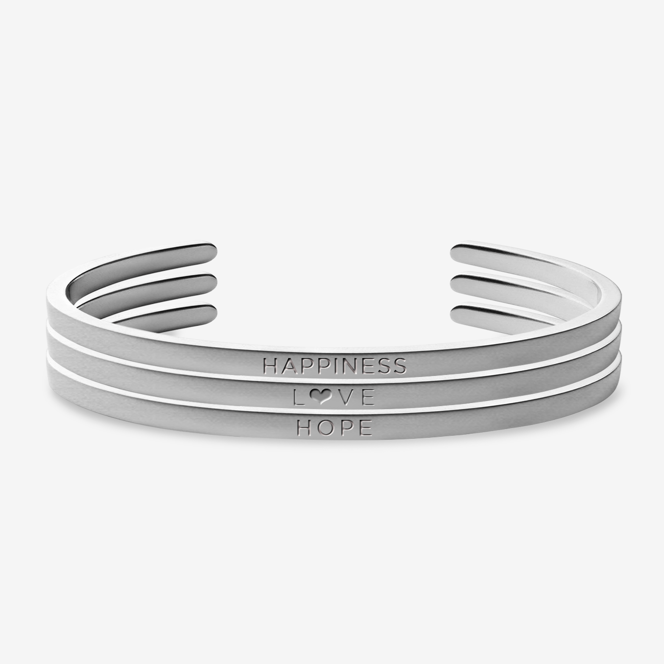 Happiness, Love, Hope - Cuff Stack in Silver - Roro Arabia -
