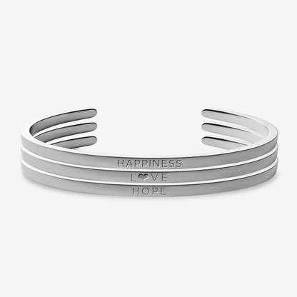 Happiness, Love, Hope - Cuff Stack in Silver - Roro Arabia -