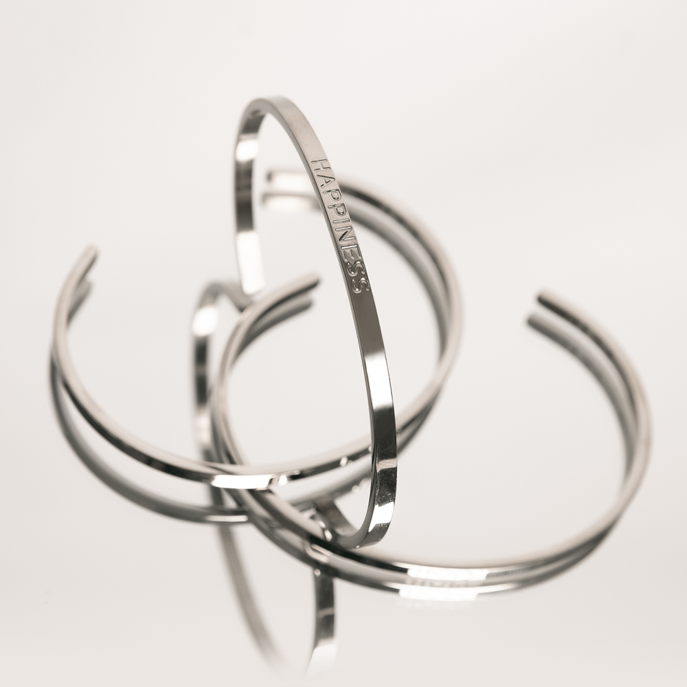 Happiness, Love, Hope - Cuff Stack in Silver - Roro Arabia -