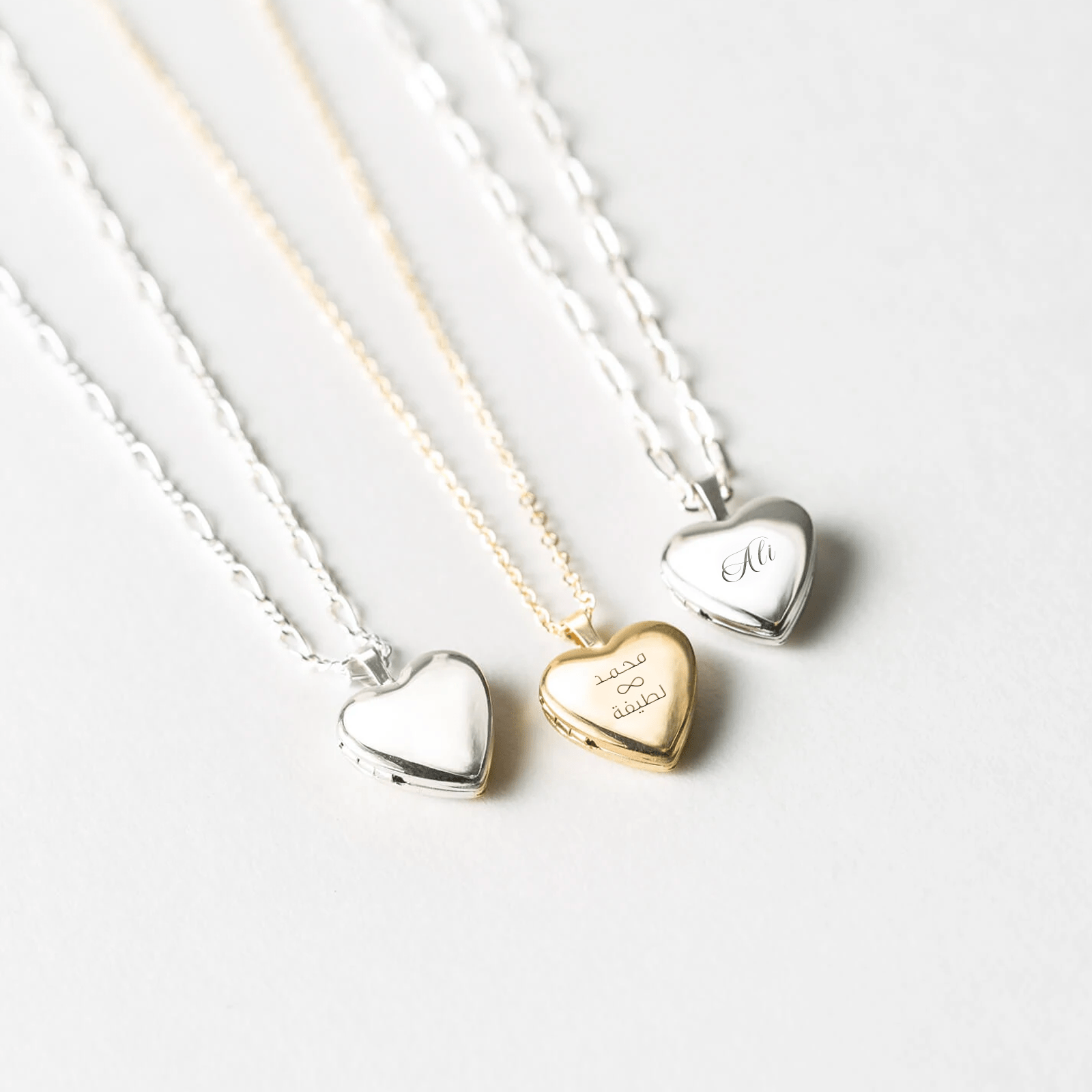 Louis Heart Locket Necklace in 925K sterling Silver - Roro Arabia -