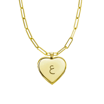 Louis Heart Locket Necklace in Gold Vermeil - Roro Arabia - Lockets