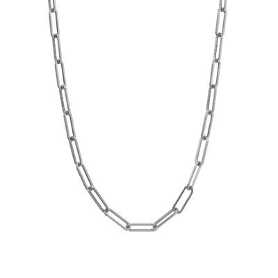 Paper Clip Chain Necklace in 925K Sterling Silver - Roro Arabia - Chain