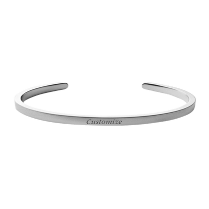 Personalized Momento Cuff in Silver (Customizable) - Roro Arabia - Bracelets