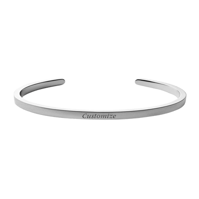 Personalized Momento Cuff in Silver (Customizable) - Roro Arabia - Bracelets