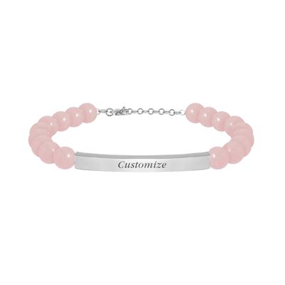 Pierres De Terre Bracelet in Silver, Rose Quartz - Roro Arabia - Bracelets