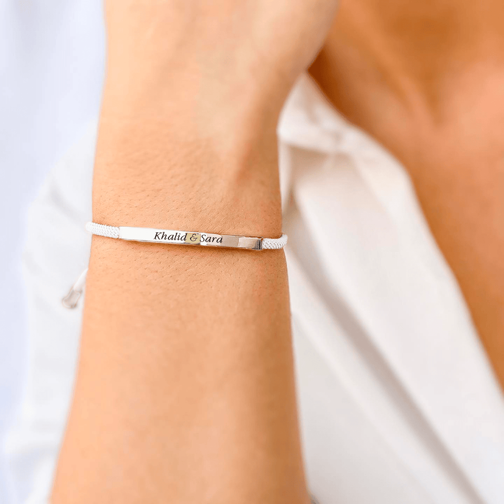 Promesse Bracelet in Silver, White Feather - Roro Arabia -