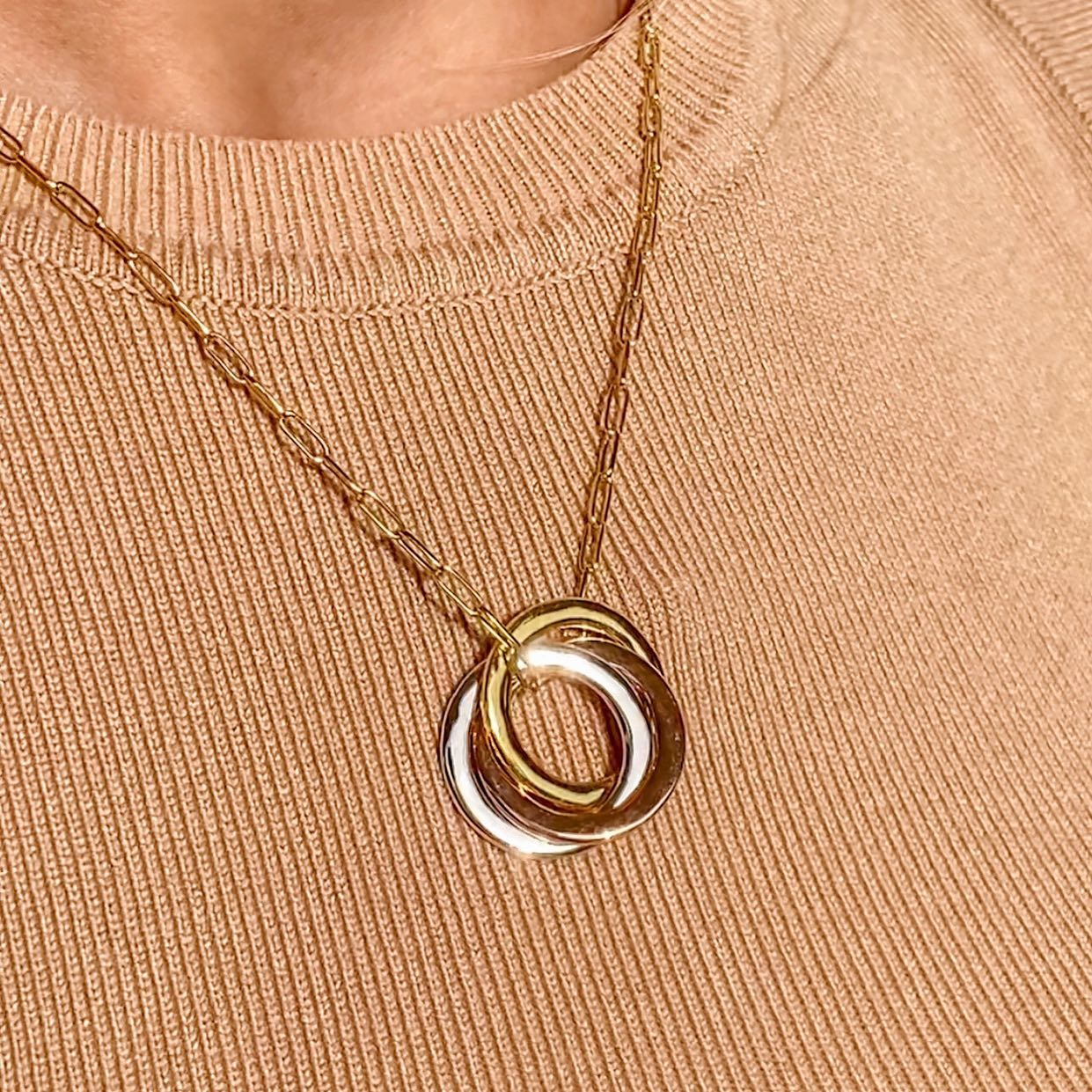Trinity Three Tone Silver Necklace - Roro Arabia - Necklaces